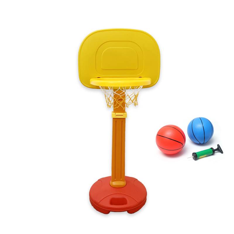 Basketball rack+2 balls+air tube [yellow orange red]