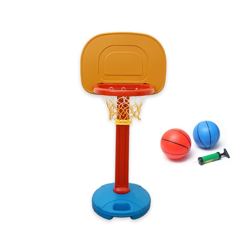 Basketball rack+2 balls+air cylinders [Orange -red and blue]
