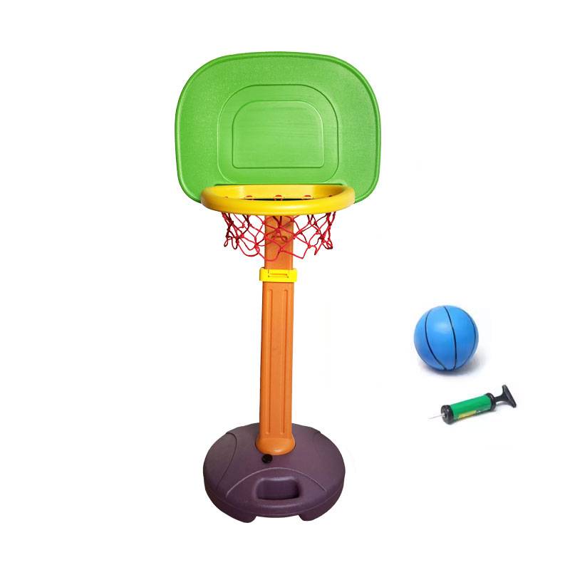 Basketball rack+basketball+air cylinder [Green Orange Purple Purple]