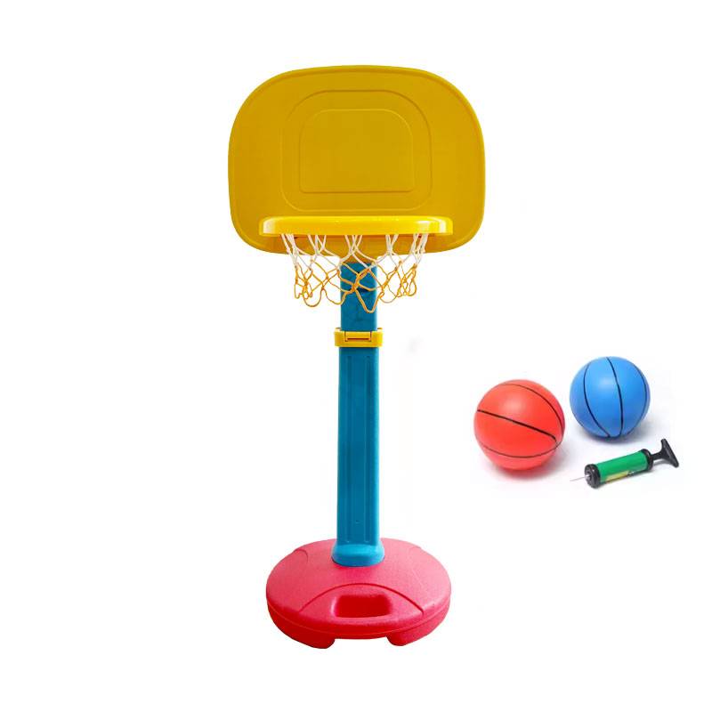 Basketball rack+2 balls+air cylinders [yellow blue red]
