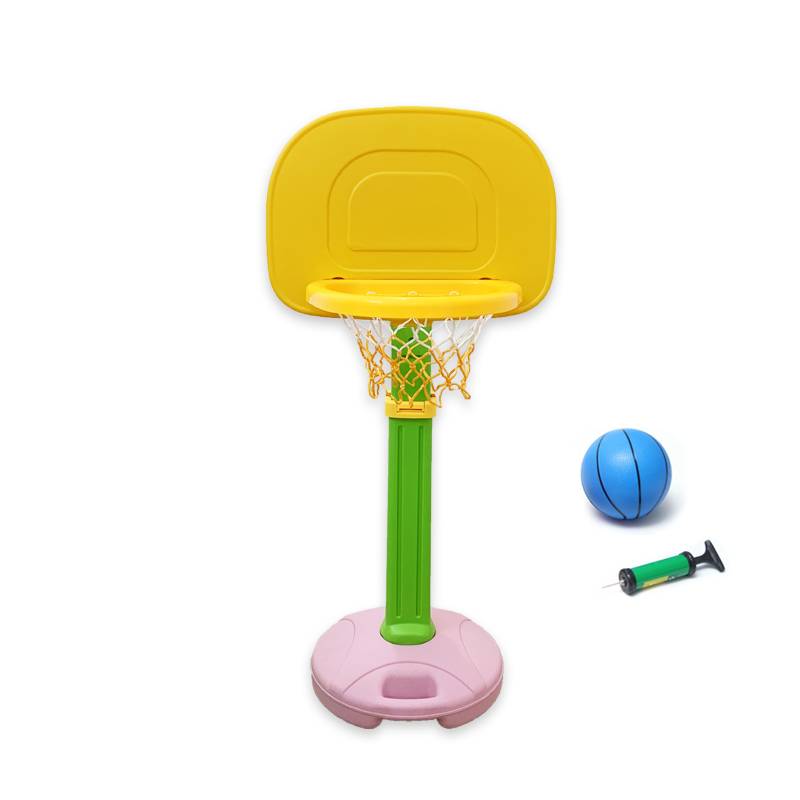 Basketball rack+basketball+air cylinder [yellow green powder]