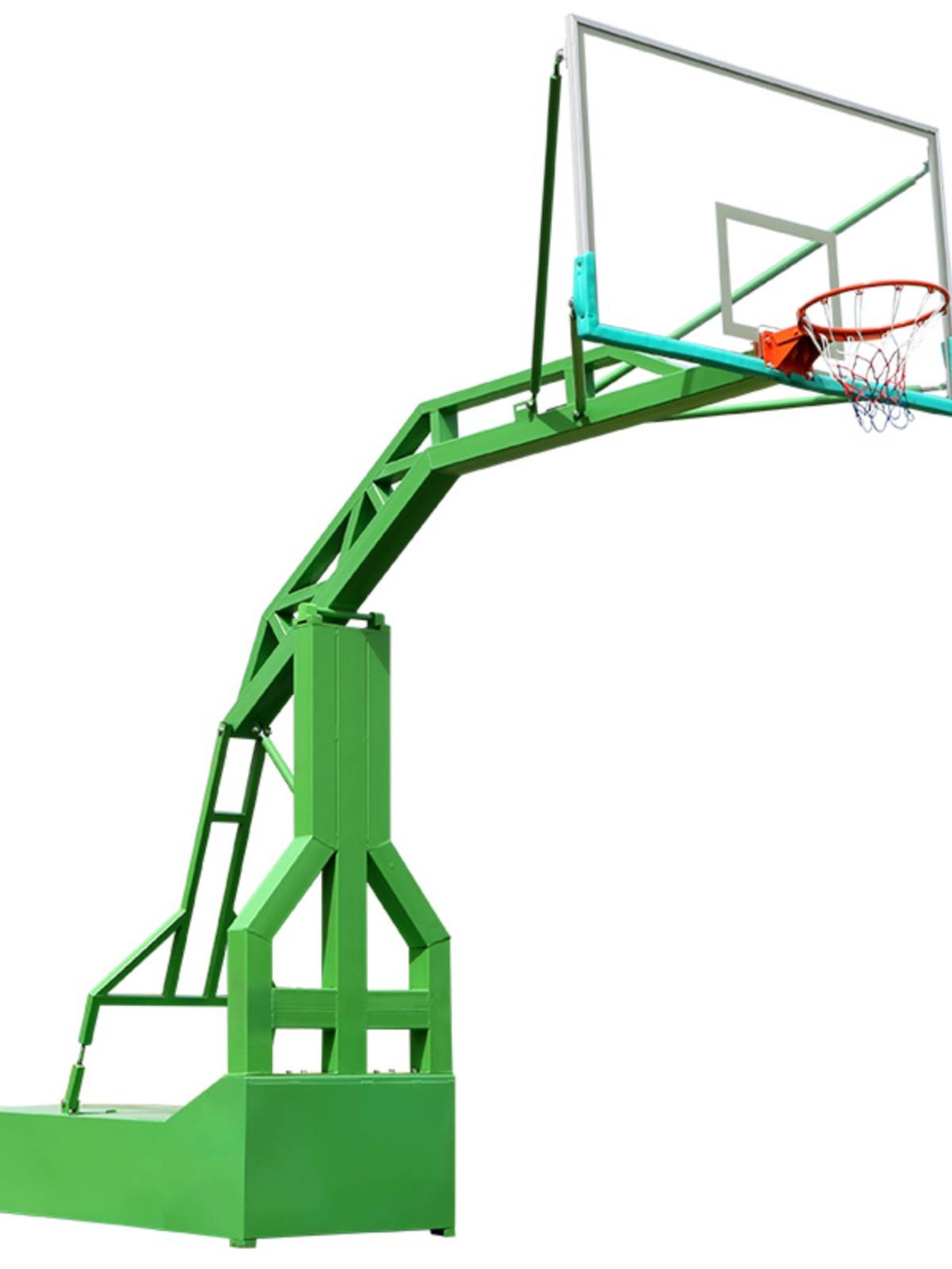 Basketball rack adult outdoor standard landing -type mobile home school training major competition double blue ball frame