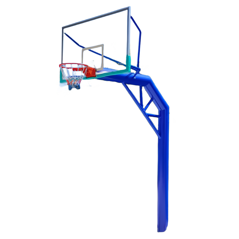 Outdoor professional rural land buried simple outdoor tempered glass board panel adult standard basketball frame court courtyard