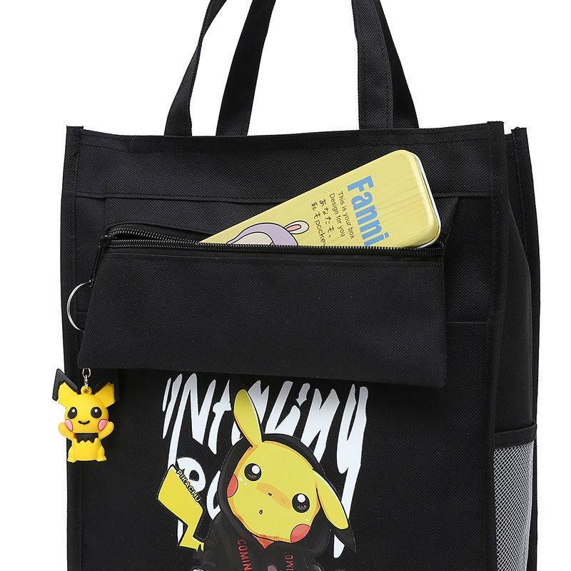 Primary school student tuition bag cartoon cute children's handbags, boys and girls junior high school students light hand -packed rice box supplementary class schoolbag art bag art bag work bag large -capacity canvas storage bag