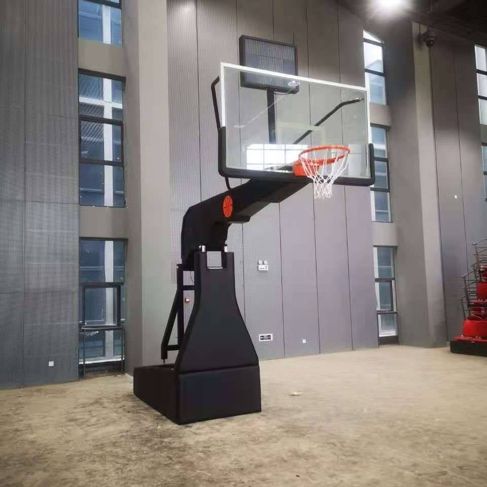 Manual hydraulic basketball frame standard adult electric hydraulic mobile professional indoor lift competition basketball rack 