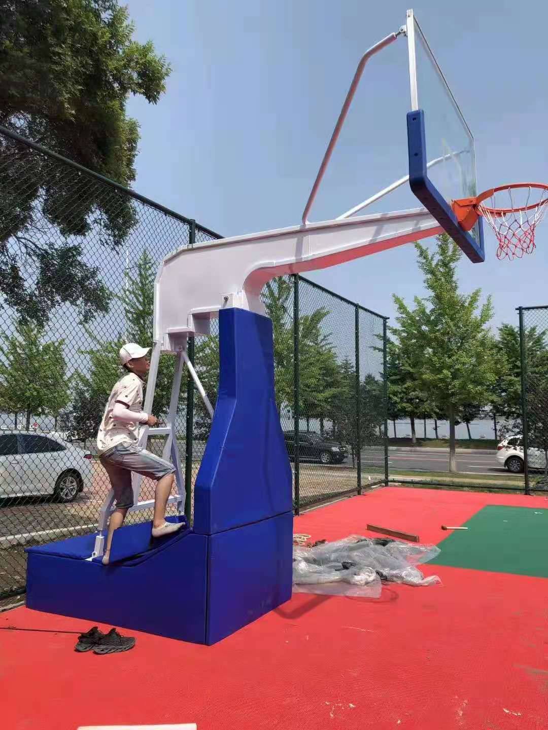 Manual hydraulic basketball frame standard adult electric hydraulic mobile professional indoor lift competition basketball rack