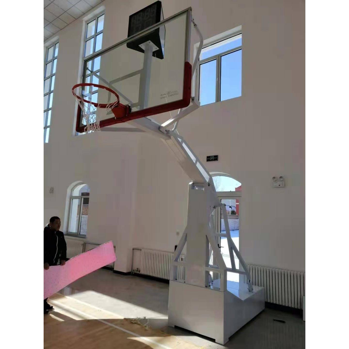 Manual hydraulic basketball frame standard adult electric hydraulic mobile professional indoor outdoor lift competition basketball rack