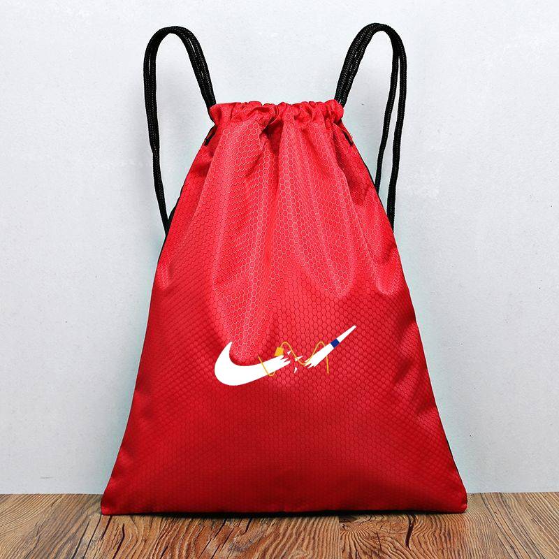 Basketball bag pocket pocket backpack football shoe nails shoes bags, fitness sports drawing strap backpack, simple lightweight storage bag