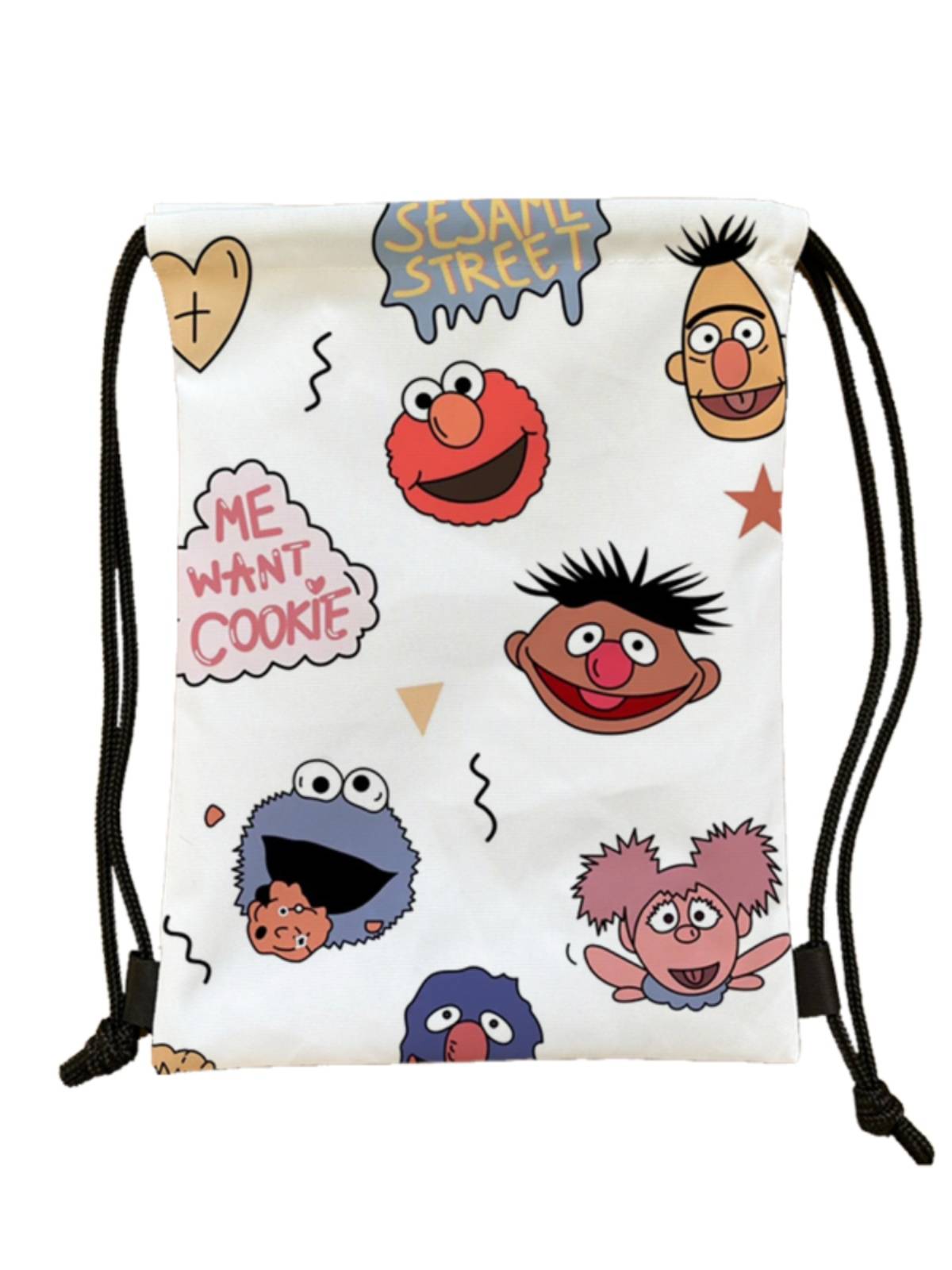 New Cartoon Sesame Street Series Bupbolo Plane Large -capacity Waterproof Trend 100 Basketball Package