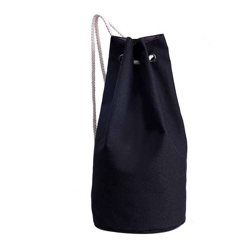 New solid color canvas basketball bag bucket backpack men's and women's training bags pumping rope beam eloquent eloquence sports bag large capacity