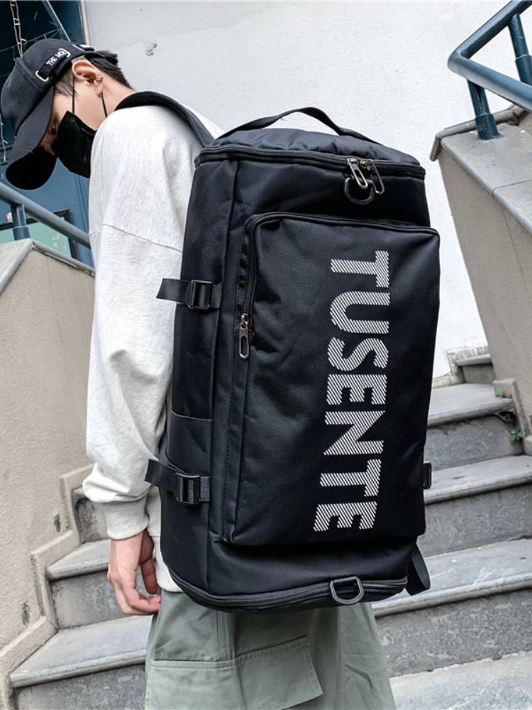 Backpack men's oversized capacity basketball bag training fitness bag student schoolbag sports backpack tide riding helmet bag