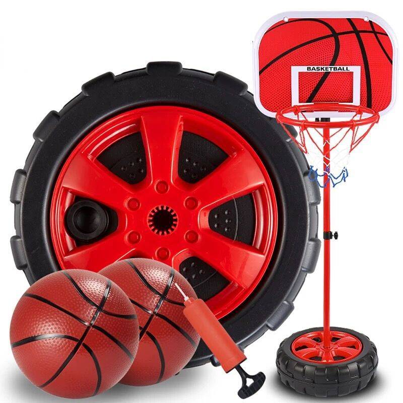 Indoor children's basketball rack can be lifted out of outdoor baby home shooting hardcore basketball box boys leather ball toys