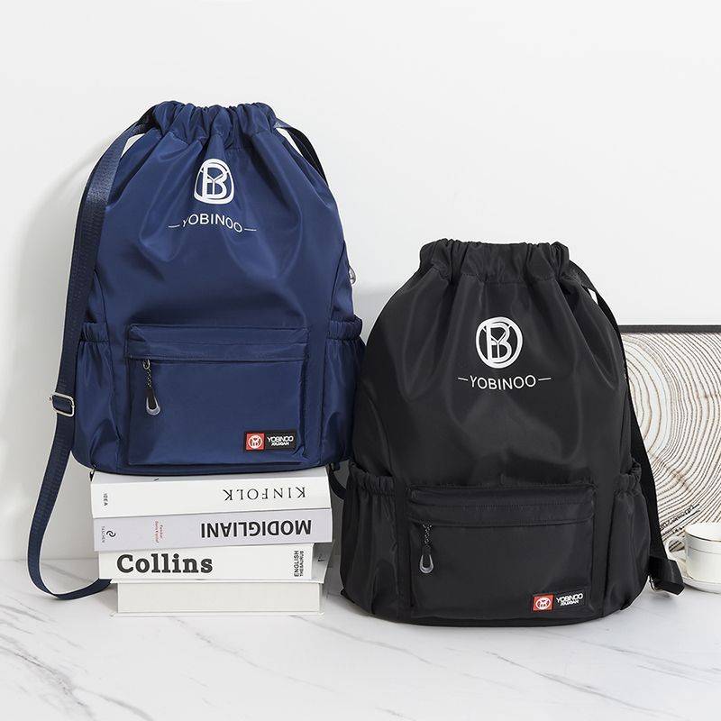 Germany imported Oxford cloth large -capacity beam pocket backpack simple travel drawing bag sports basketball bag four seasons