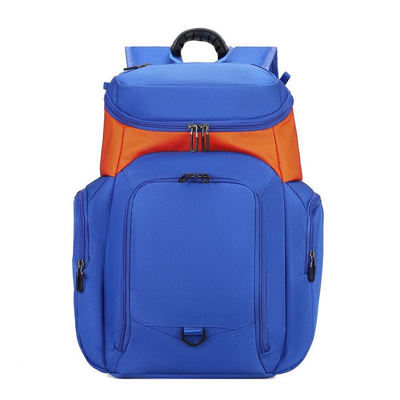 Blue with orange