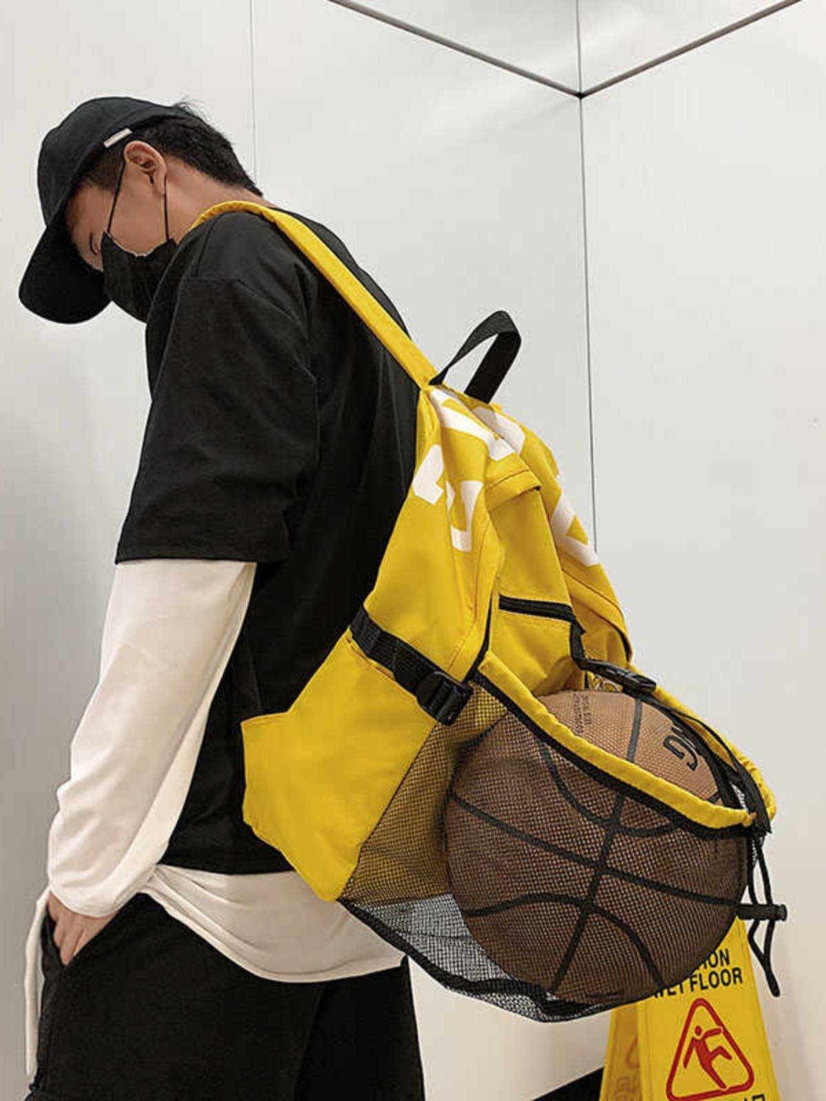 Basketball bag collection bag ball bag sports training equipment children's football volleyball network pocket backpack student backbone school bag