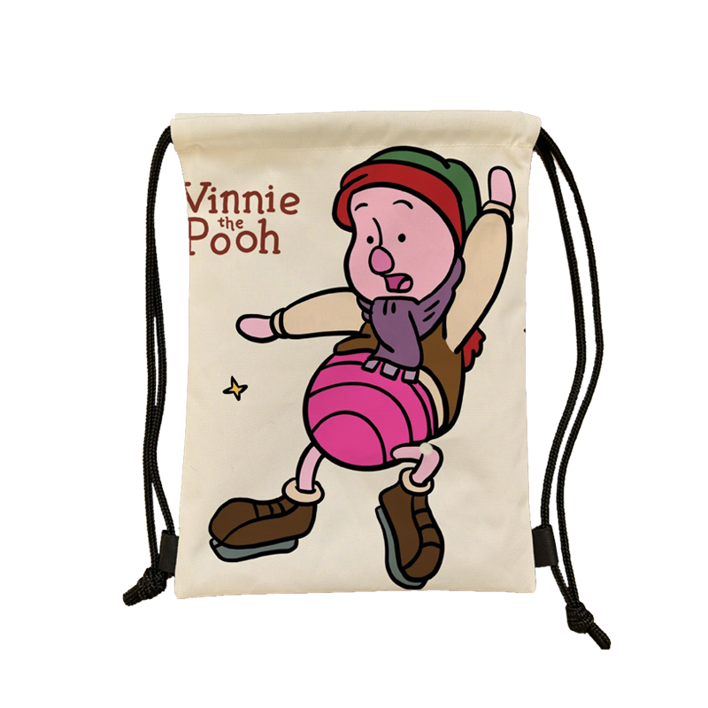 F new waterproof cartoon cute little pig print series neat bag large -capacity drawing rope bouquet basketball bag