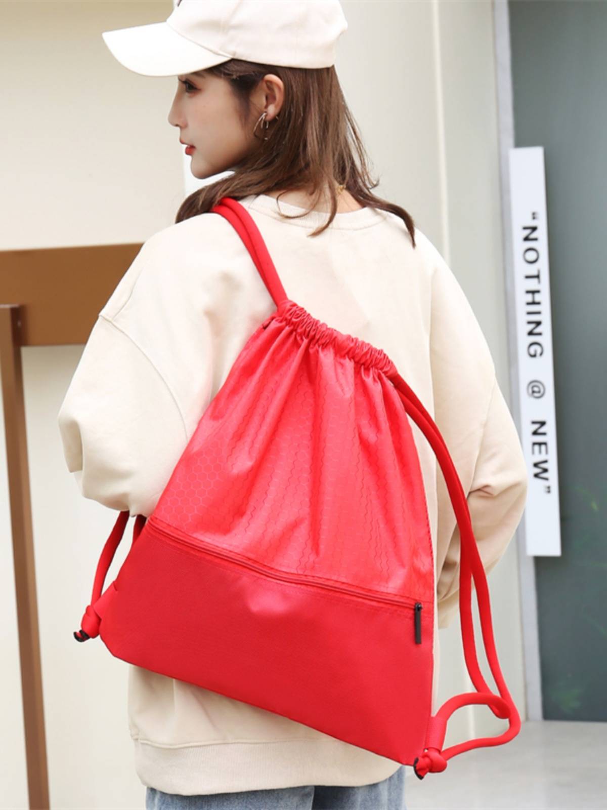Thick beam pocket backpack Large -capacity Sports Smok Men's Women Training Fitness Pack Travel Basketball Customization