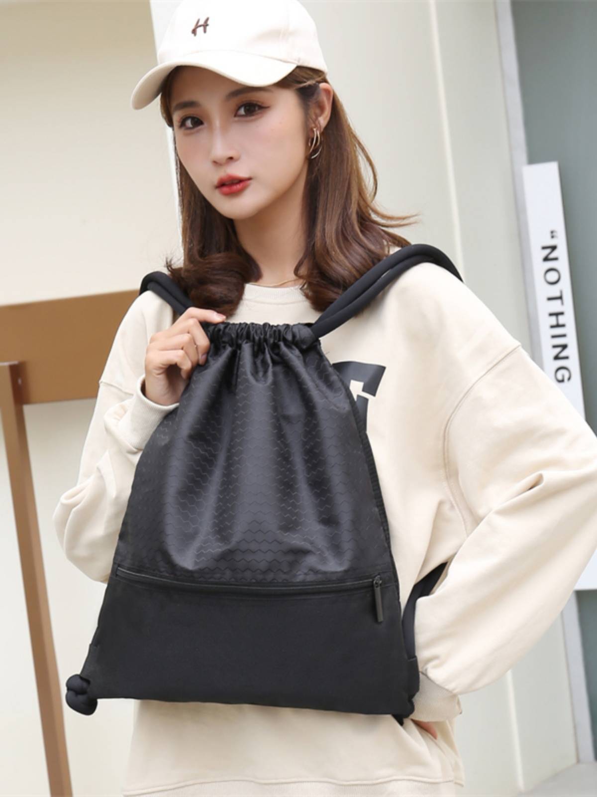 Thick beam pocket backpack Large -capacity Sports Smok Men's Women Training Fitness Pack Travel Basketball Customization