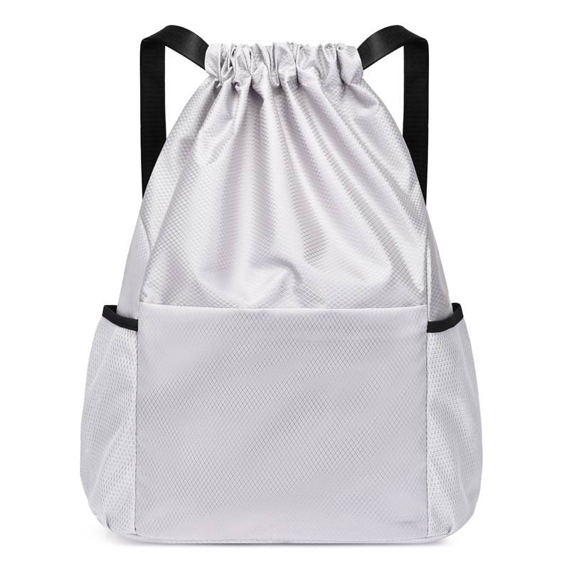 Custom bundle pocket drawing rope bag outdoor fitness backpack men's and female sports simple lightweight basketball bag collection bag