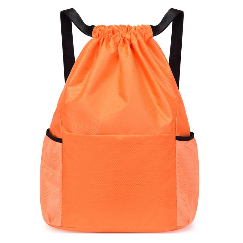 Custom bundle pocket drawing rope bag outdoor fitness backpack men's and female sports simple lightweight basketball bag collection bag