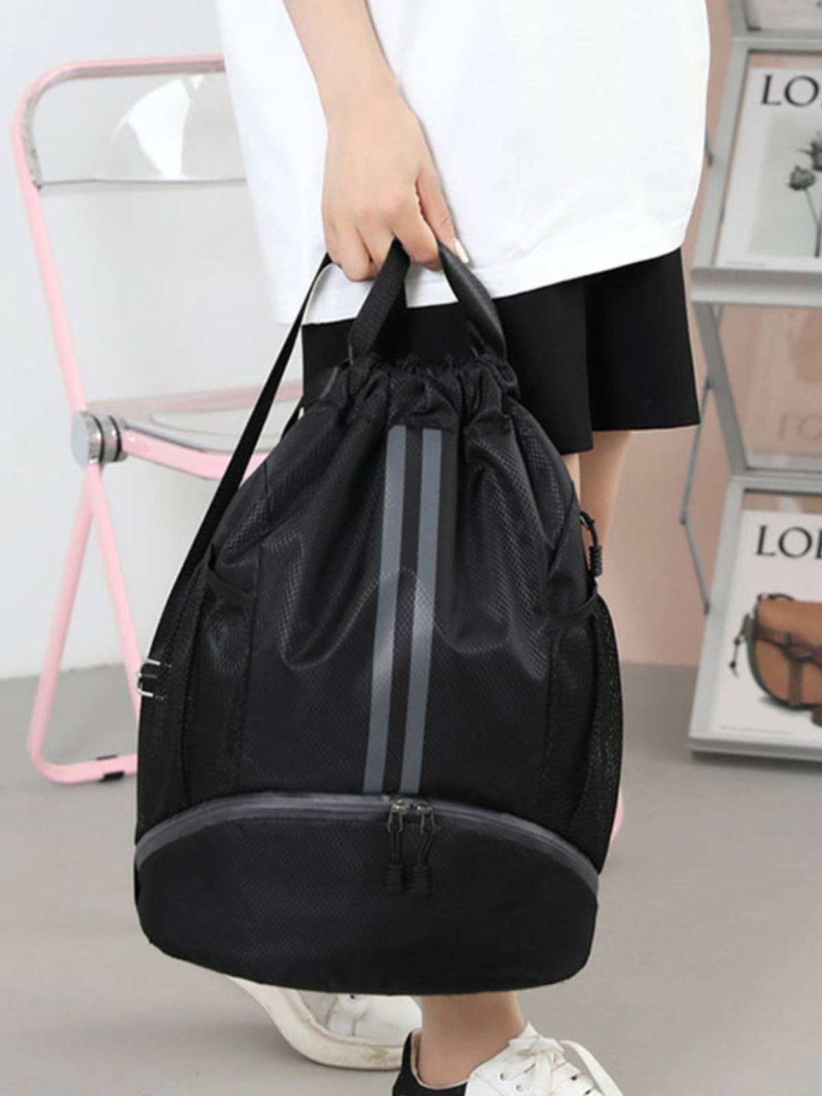 Basketball bag dry wet separation swimming bag pocket pocket drawing backpack men's basketball bag bag students portable schoolbag