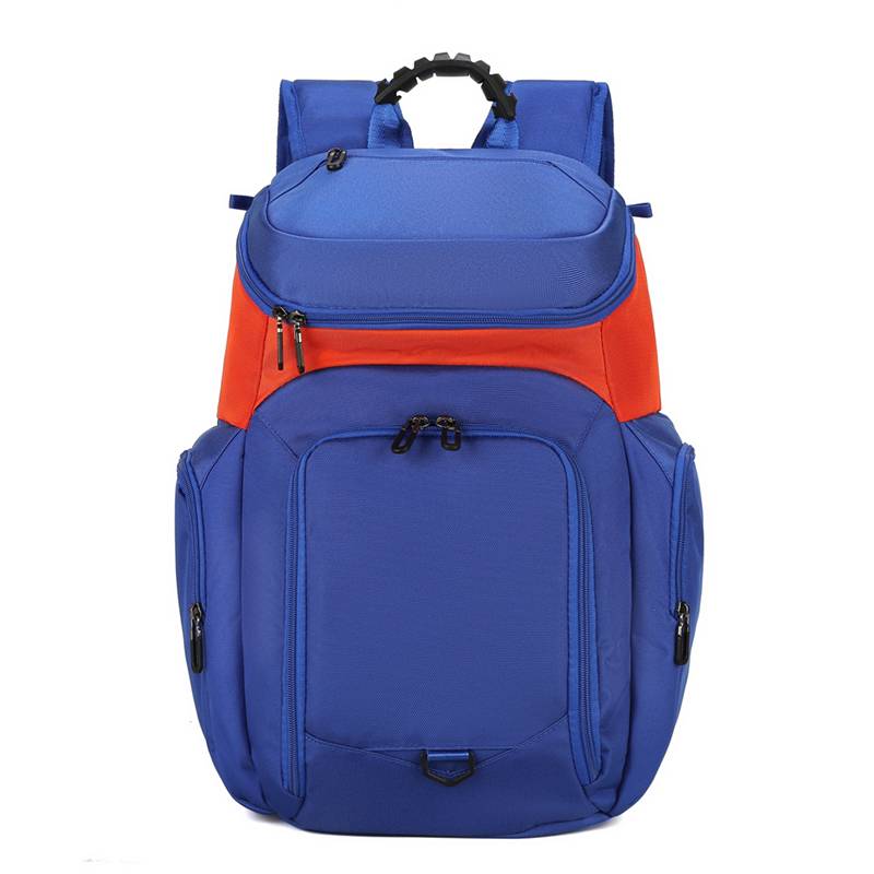 Double shoulder bag blue with orange