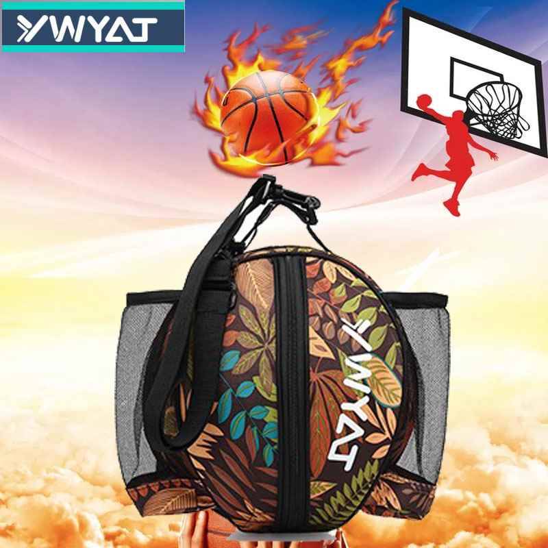 Single-shouldered yellow leaf basketball bag