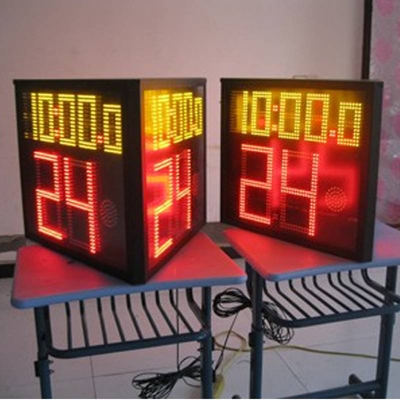 Basketball rack three -sided timer