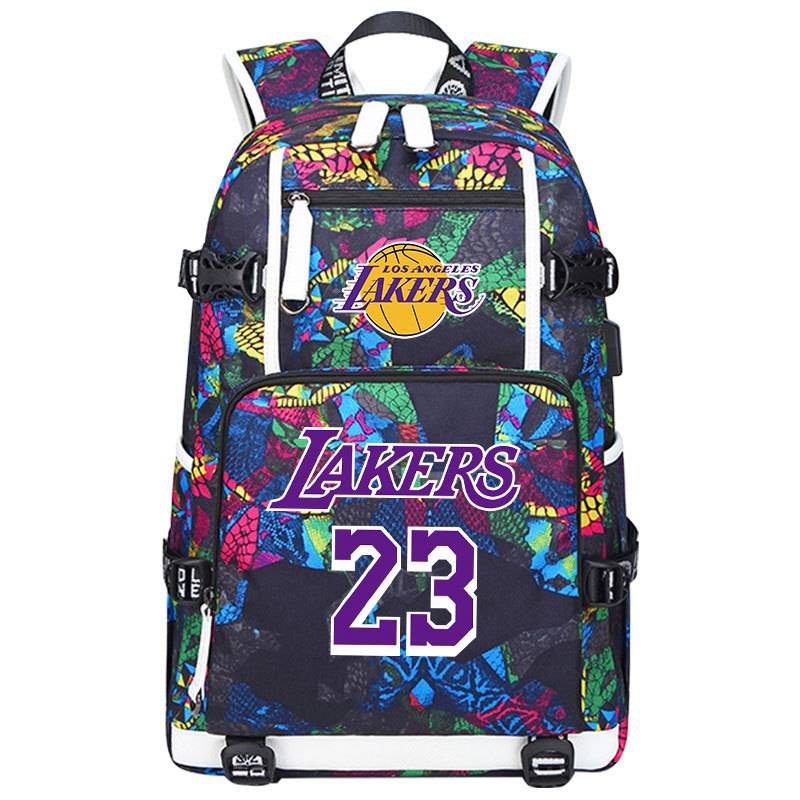 AJ Jordan Lakers Jameski Kobe schoolbag Large -capacity Flying Renmo Backpack Men's and Women Middle School Student Basketball