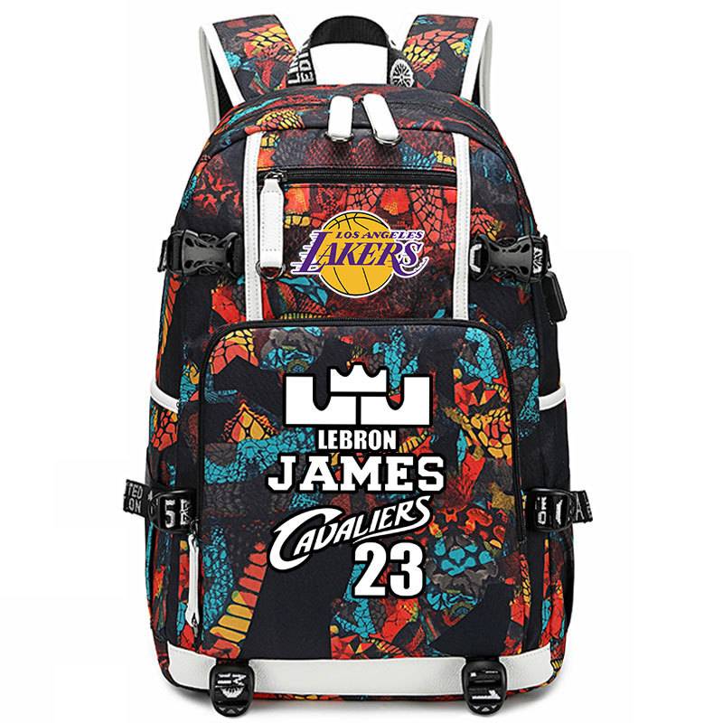 AJ Jordan Lakers Jameski Kobe schoolbag Large -capacity Flying Renmo Backpack Men's and Women Middle School Student Basketball