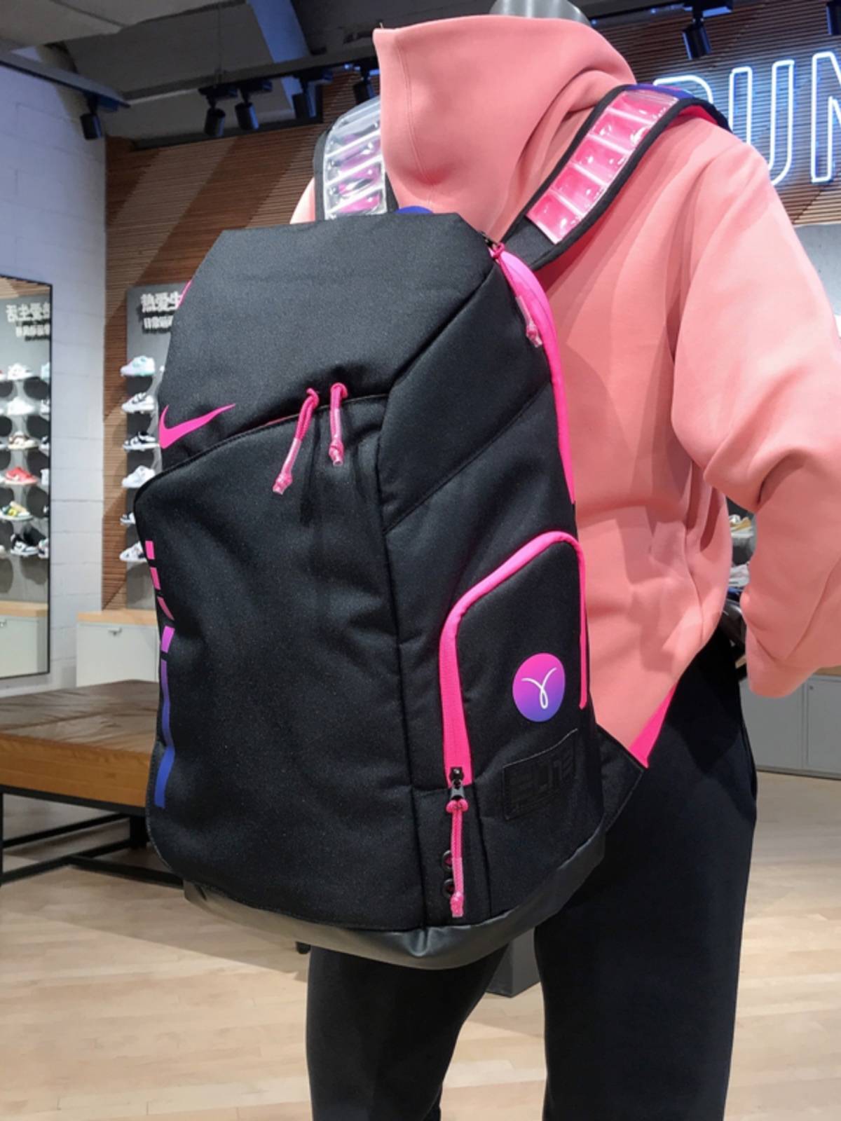 Nike Nike sports basketball elite air cushion backpack computer bag student schoolbag men and women DX9786-011