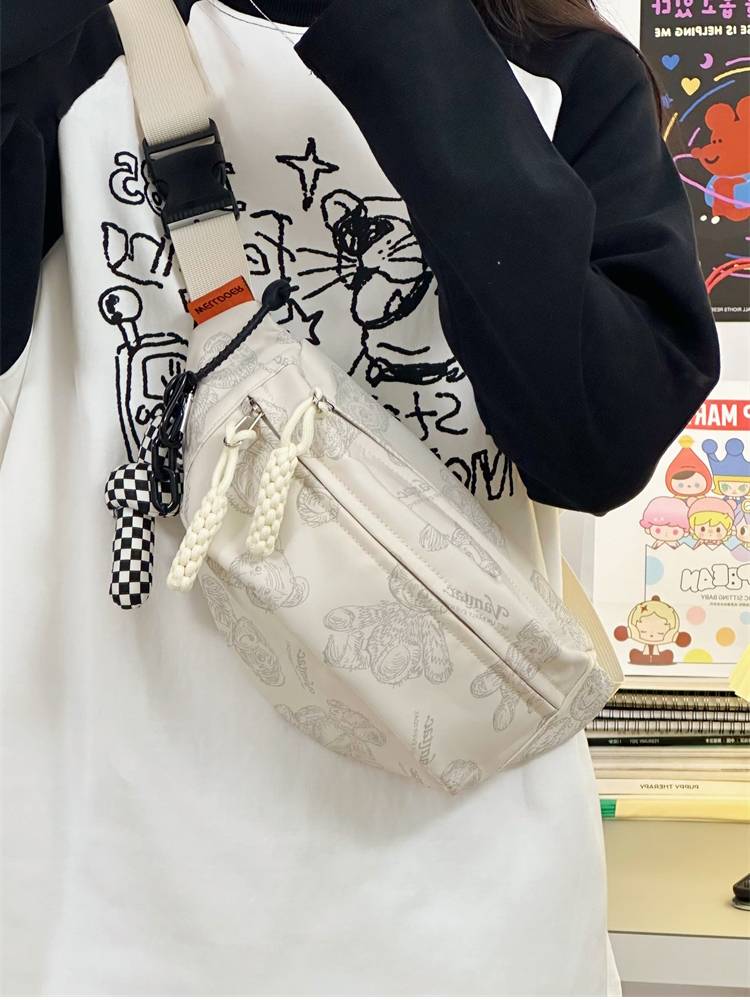 korean ins cute pecs bag for girls and girls and slashy troupe for students