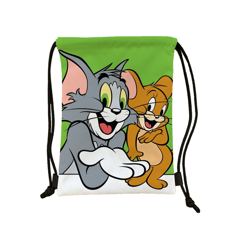 New cartoon cats and mouse waterproof beam drawing basketball storage bag backpack