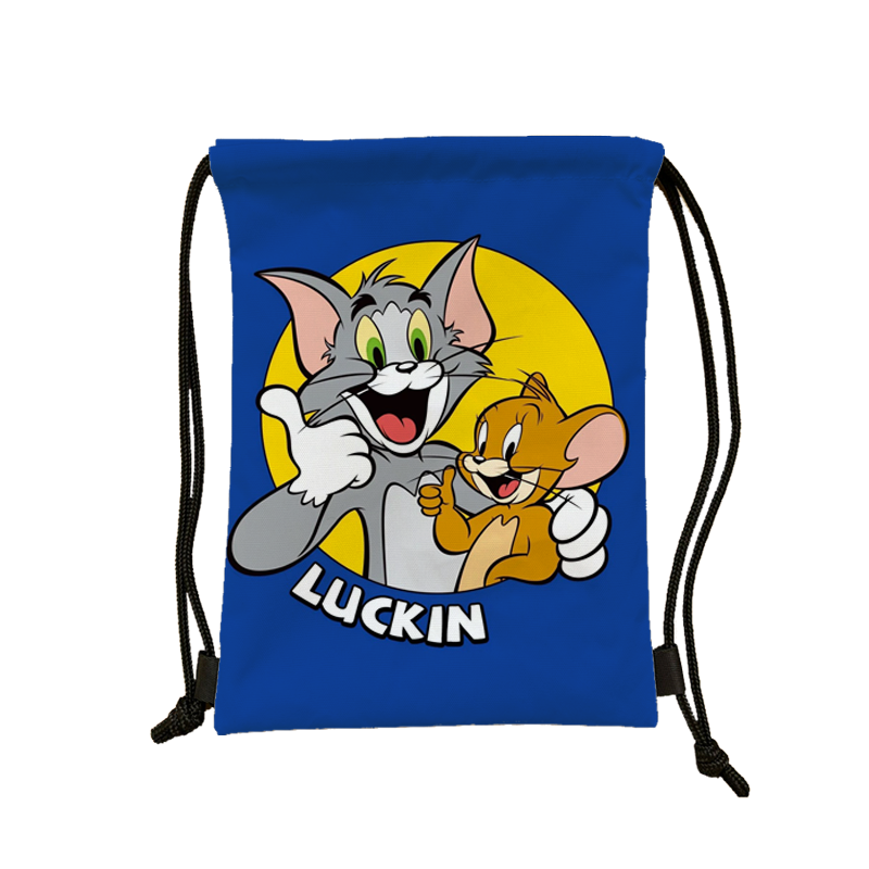 New cartoon cats and mouse waterproof beam drawing basketball storage bag backpack