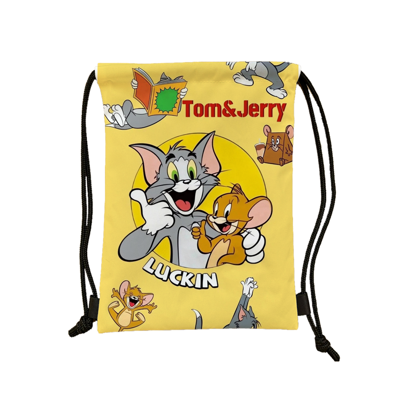 New cartoon cats and mouse waterproof beam drawing basketball storage bag backpack
