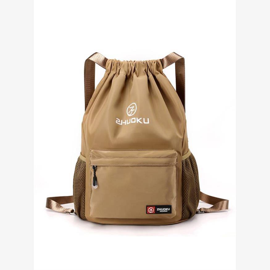 Germany imported Oxford cloth large -capacity beam pocket backpack simple travel drawing bag sports basketball bag four seasons