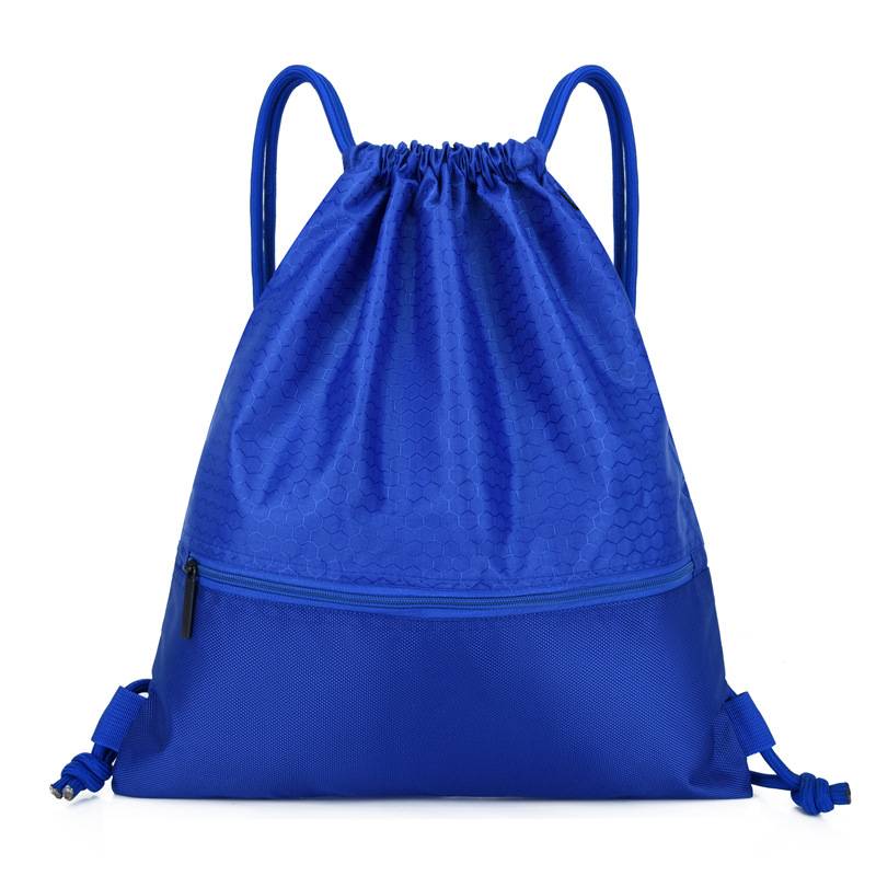 Oxford cloth pocket pocket backpack large -capacity sports drawstring men and women training fitness bag travel basketball bag