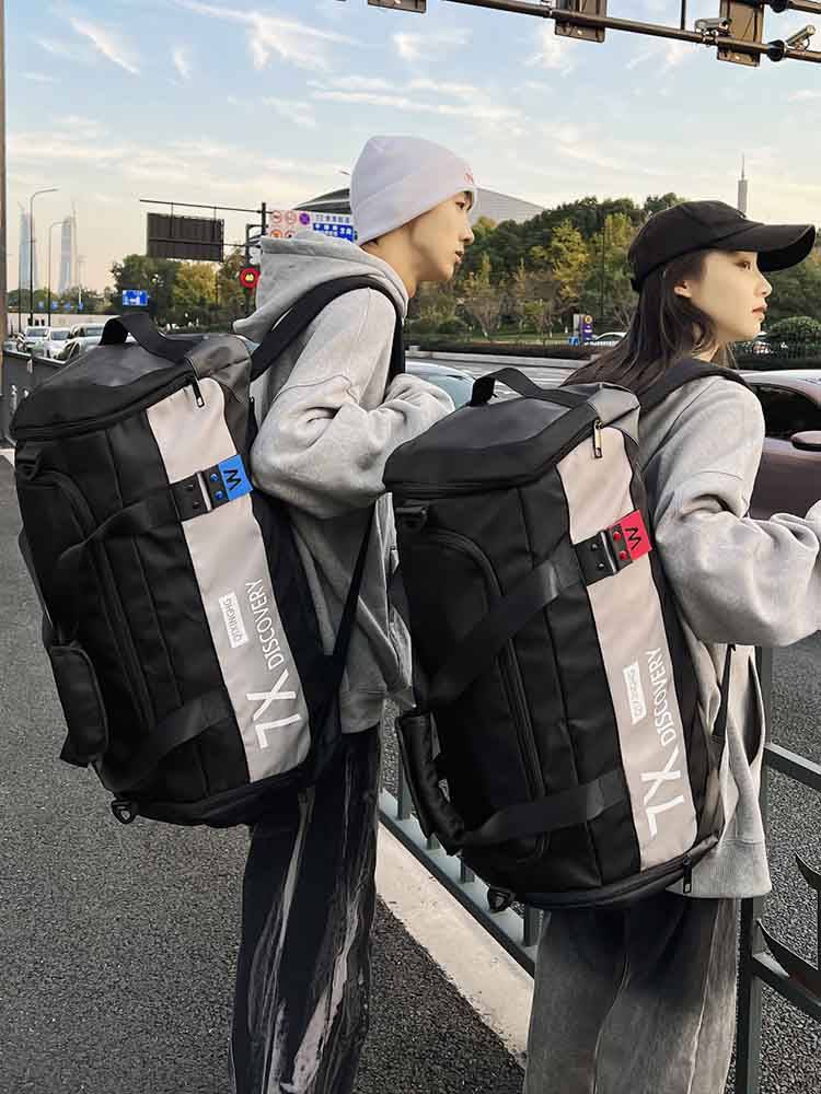 Large -capacity portable travel bag men's basketball bag sports fitness bag short -distance backpack female travel lightweight