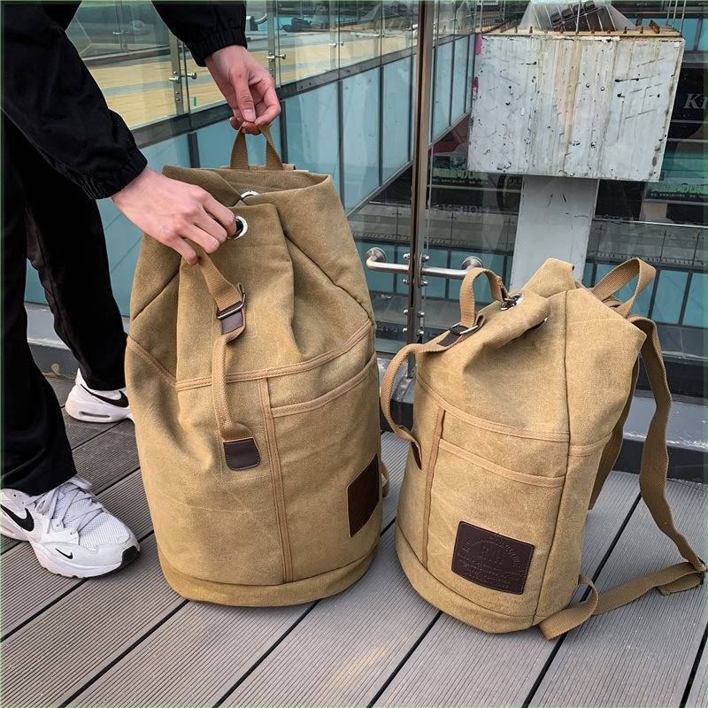 Canvas Backpack Men's Outdoor Travel Large -capacity Packpare Basketball Personal Basketball Personalized Capital High School Student School Bag