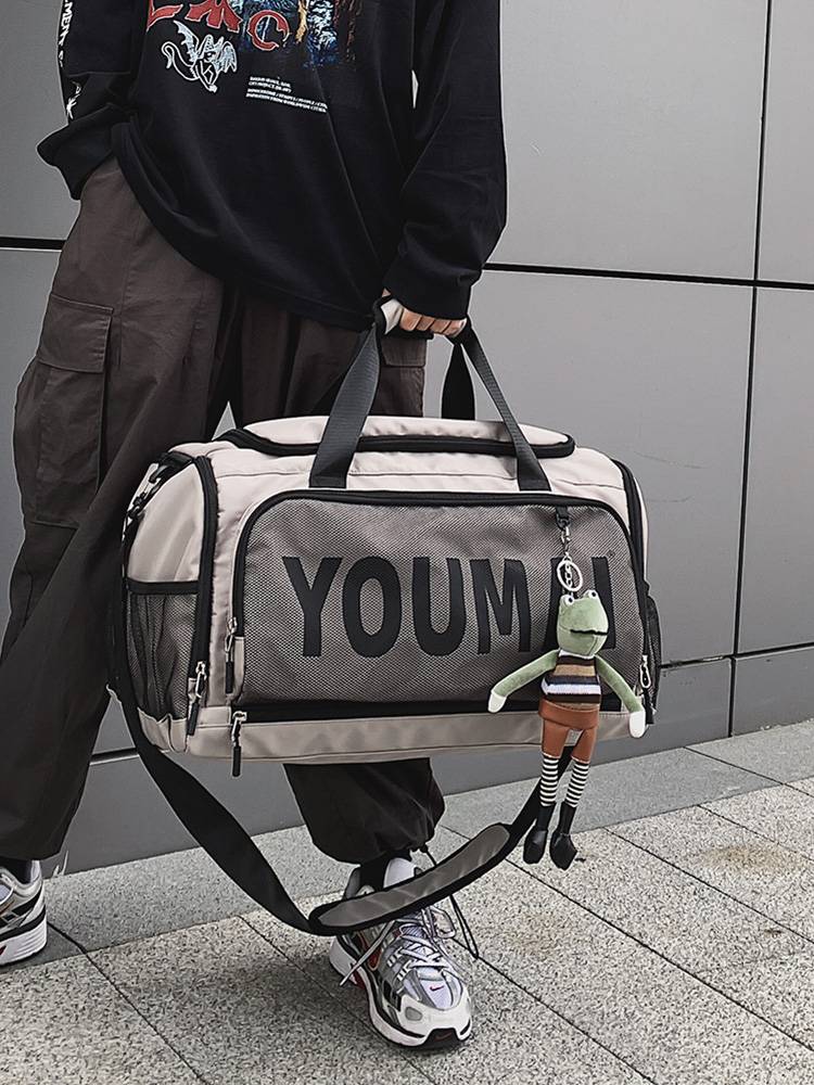 Short -distance travel bag men's large -capacity hand luggage bag out of light, gently travel bag sports training fitness bag girl