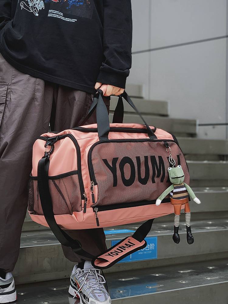 Short -distance travel bag men's large -capacity hand luggage bag out of light, gently travel bag sports training fitness bag girl