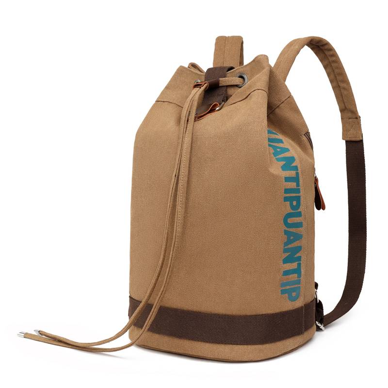 Basketball bag canvas bucket backpack football bag outdoor sports leisure large -capacity travel bag student schoolbag