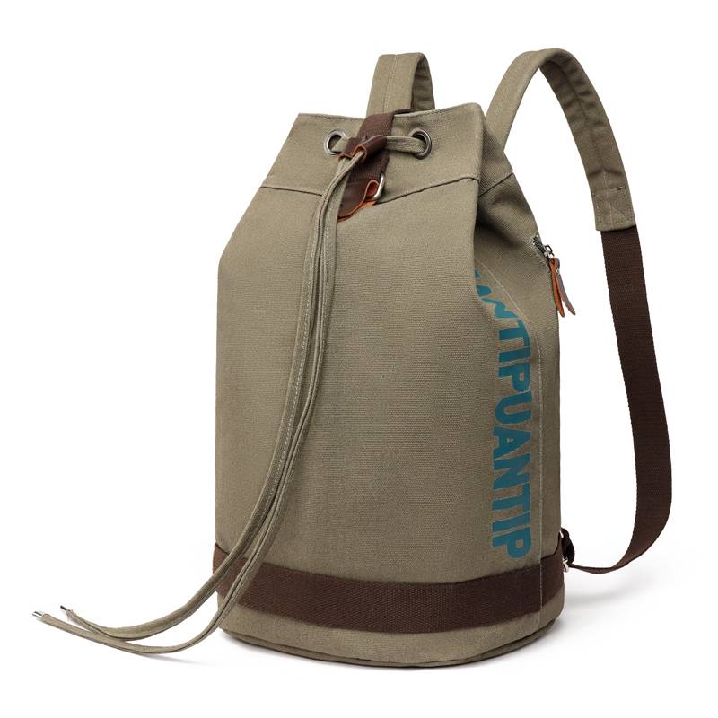 Basketball bag canvas bucket backpack football bag outdoor sports leisure large -capacity travel bag student schoolbag