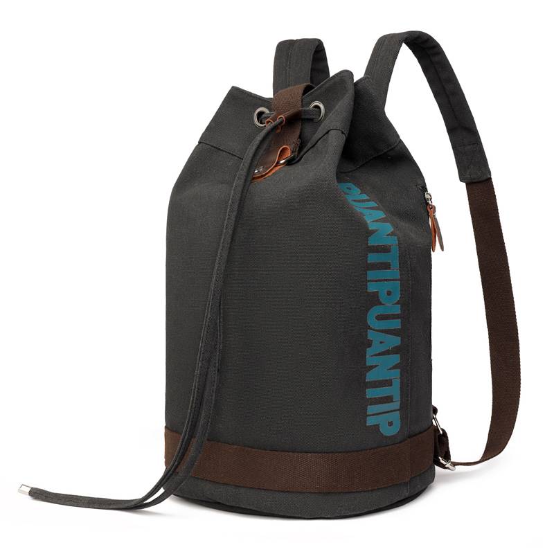 Basketball bag canvas bucket backpack football bag outdoor sports leisure large -capacity travel bag student schoolbag
