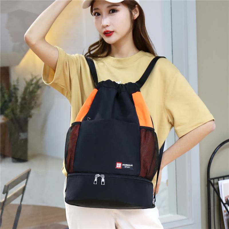 Customable logo drawing rope beam bipylum menu men's basketball training bag football female badminton sports fitness backpack