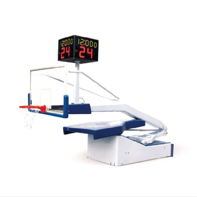 Manual electric hydraulic basketball rack standard basketball rack professional can mobile lifting folding basketball rack indoor adult