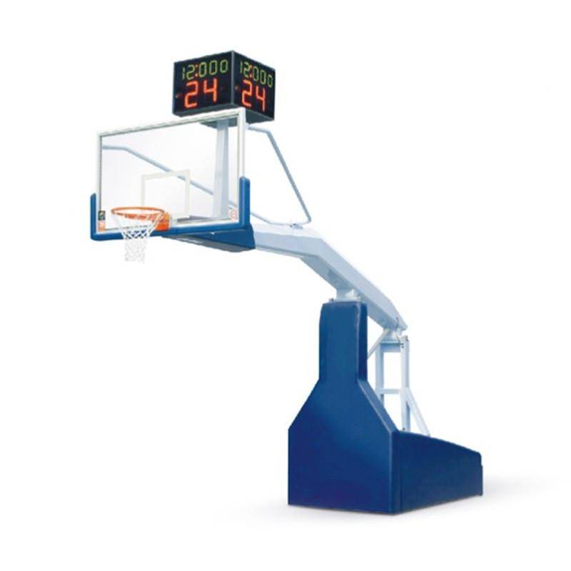 Manual electric hydraulic basketball rack standard basketball rack professional can mobile lifting folding basketball rack indoor adult