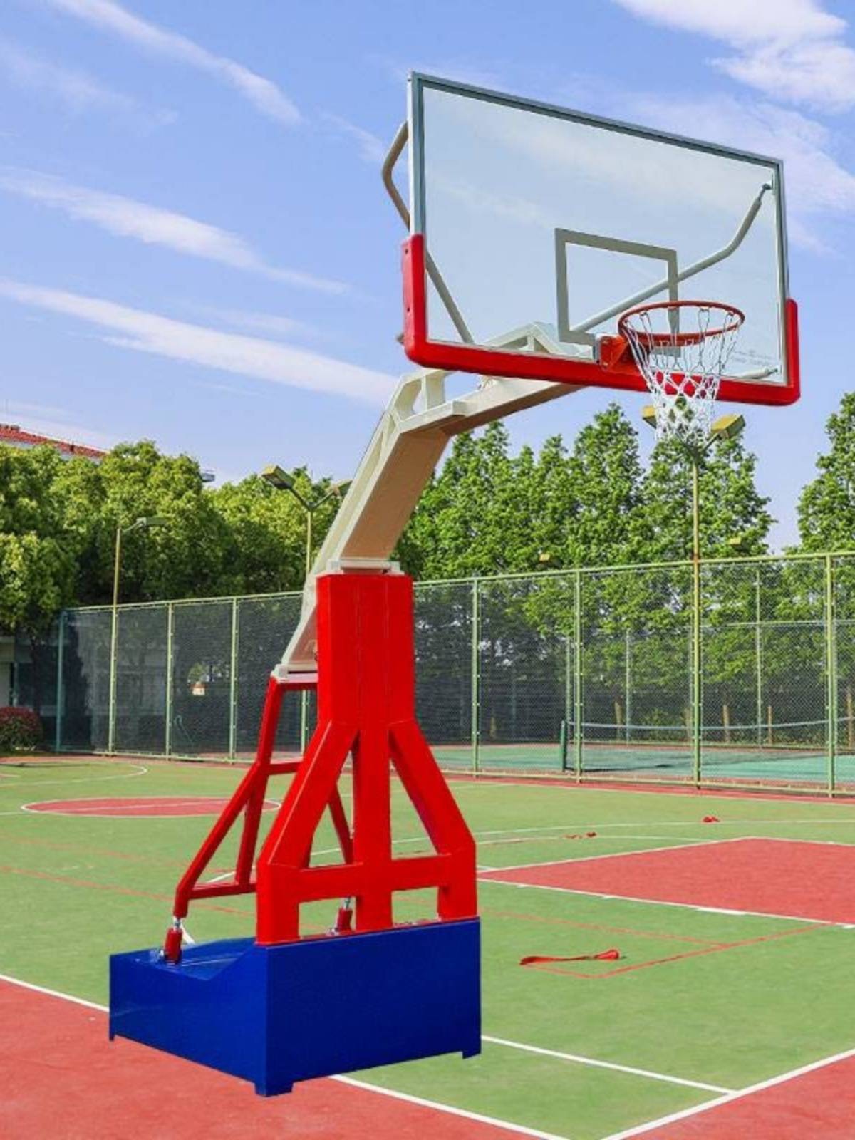 Jilin indoor professional manual electric remote control hydraulic basketball adult standard competition mobile lifting basket