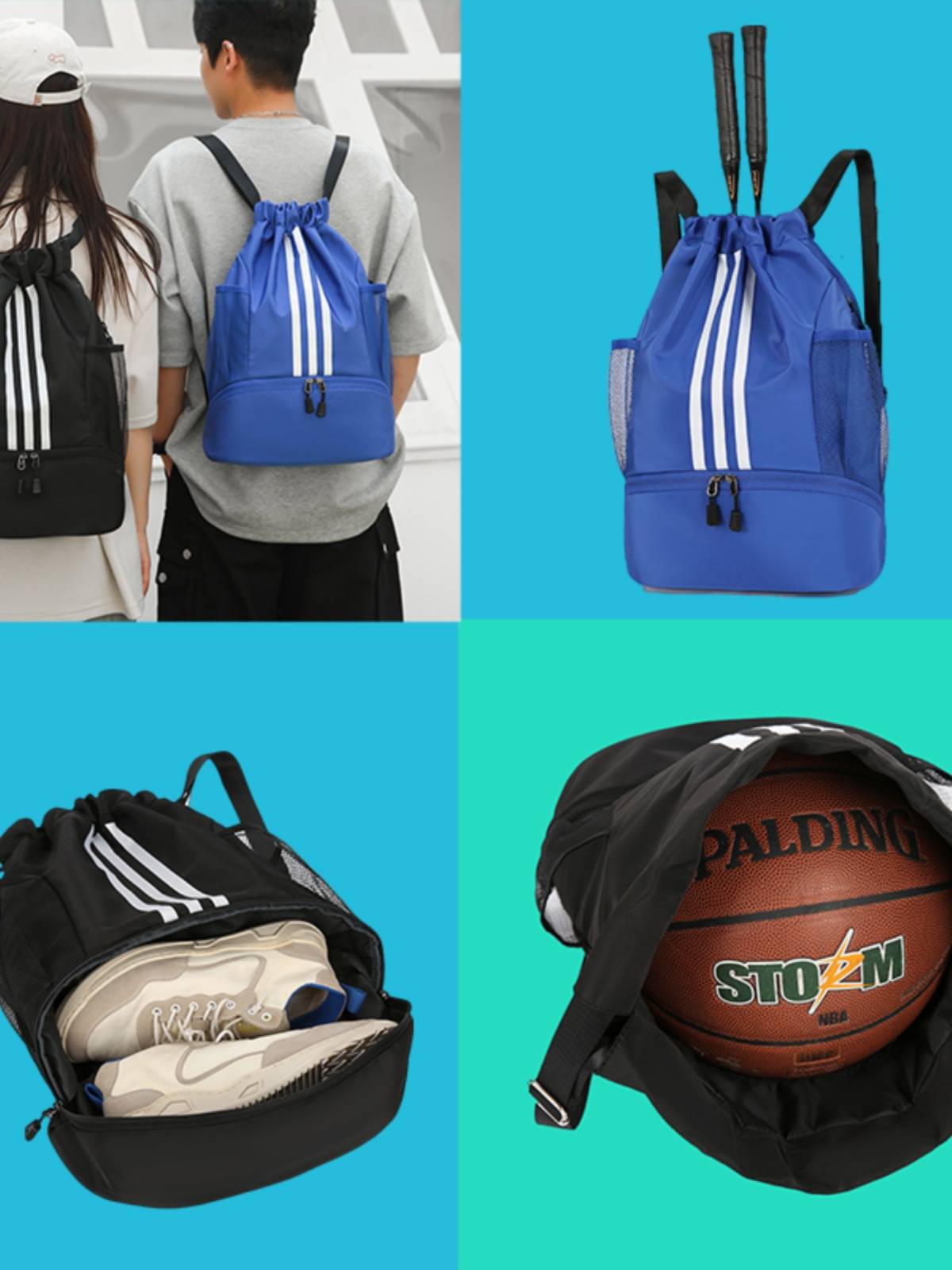 Basketball bag training backpack badminton bag men's backpack women's large -capacity football bag minimalist outdoor waterproof schoolbag