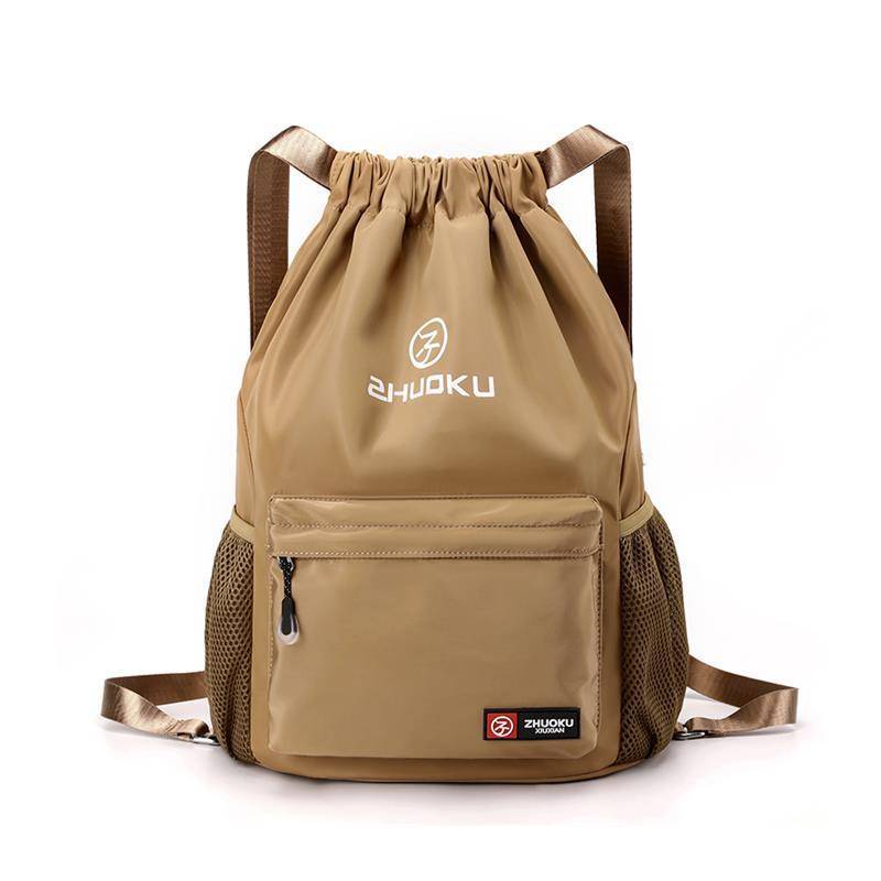 Germany imported Oxford cloth large -capacity beam pocket backpack simple travel drawing bag sports basketball bag four seasons